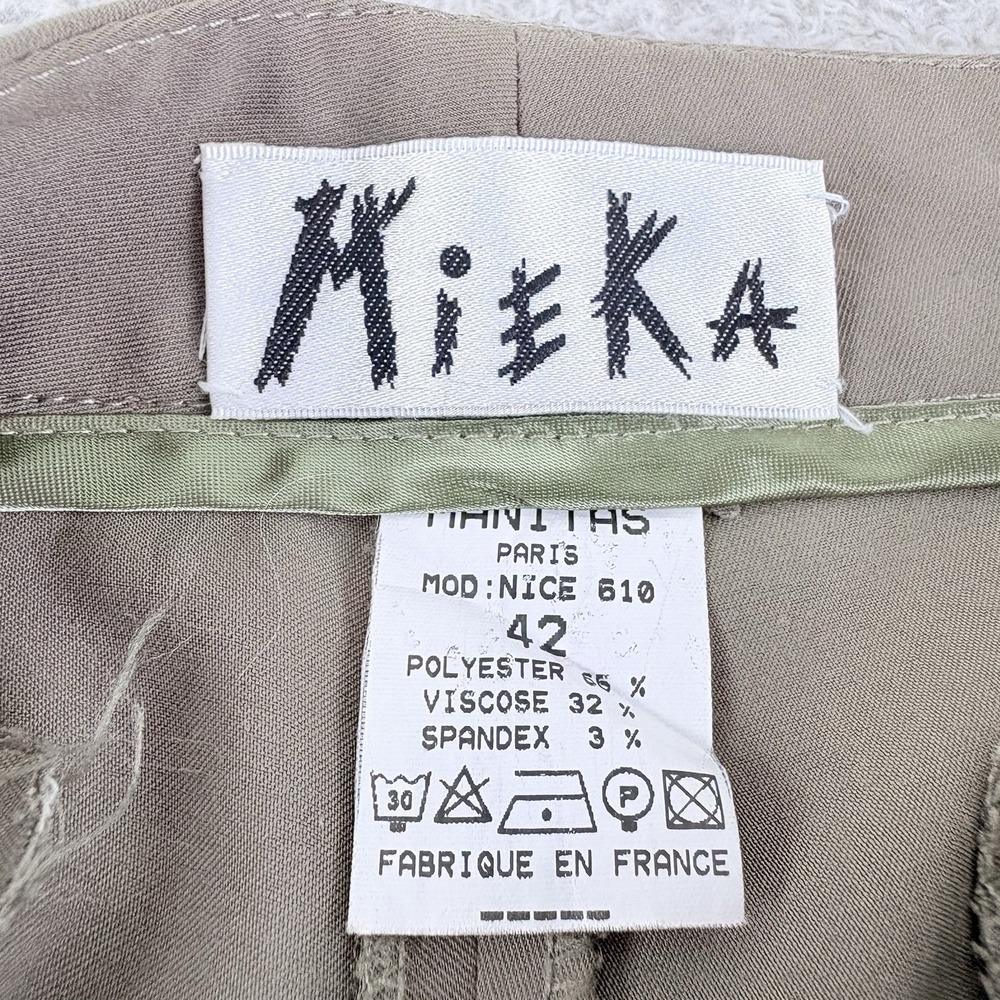 Mieka Straight Leg Dress Pants Taupe Womens EU 42 US 10 12 Made in France - Picture 3 of 15